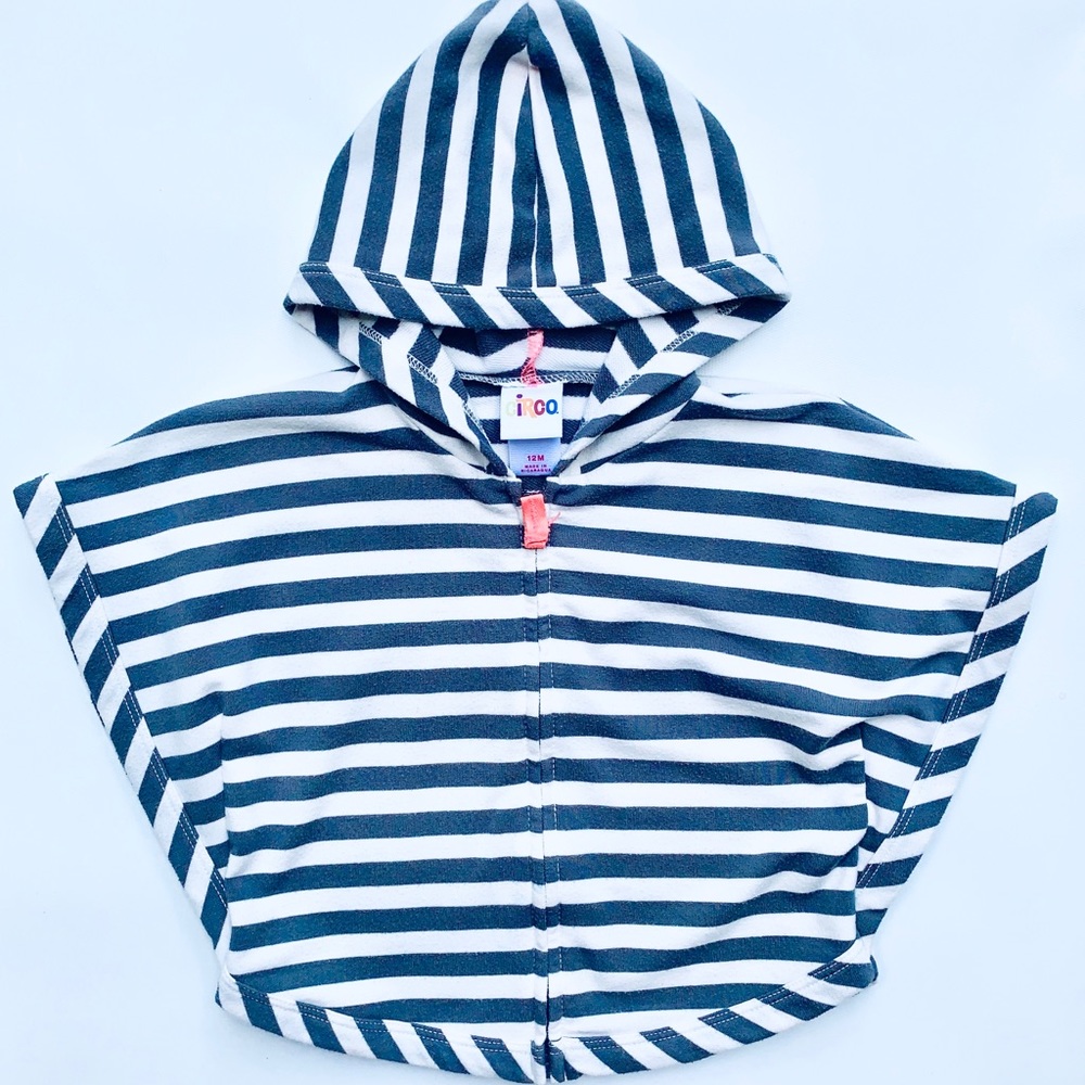 Circo Baby Girl's Striped Poncho With Hood